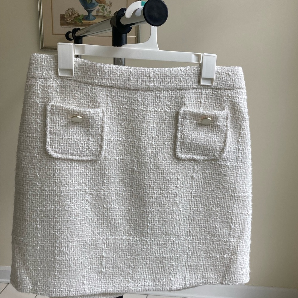 Cream Tweed Mini Skirt